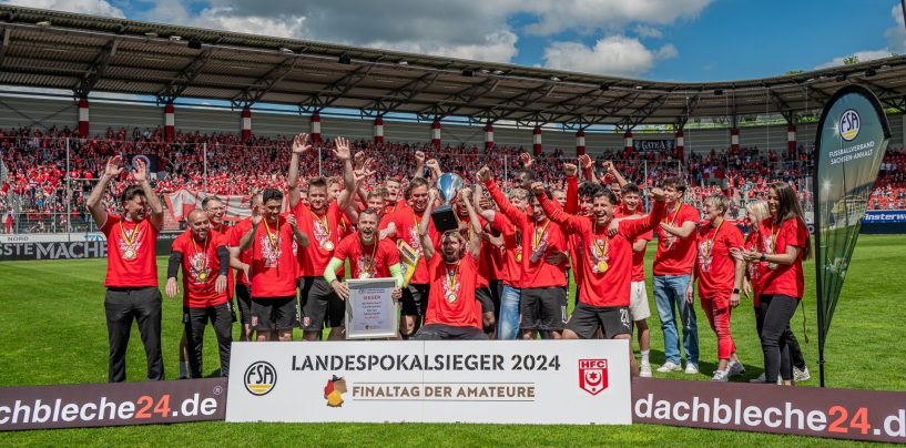 Nach Verlängerung: HFC holt den Landespokal und feiert den Einzug in den DFB-Pokal