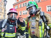 Treppenlauf der Feuerwehren: Ein Härtetest in den Hausmannstürmen von Halle