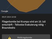 Fliegerbombe bei Krumpa wird am 10. Juli entschärft