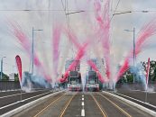 Einweihung der neuen Elisabethbrücke in Halle an der Saale