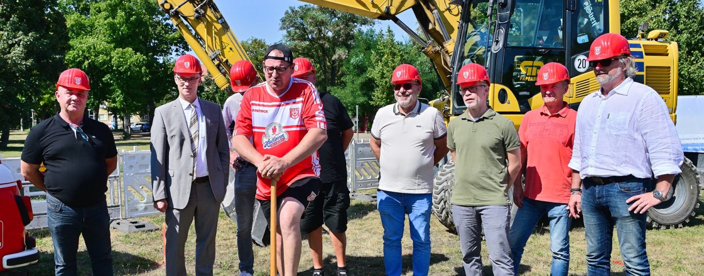 Hallescher FC setzt Spatenstich für neuen Fanshop am LEUNA-CHEMIE-STADION