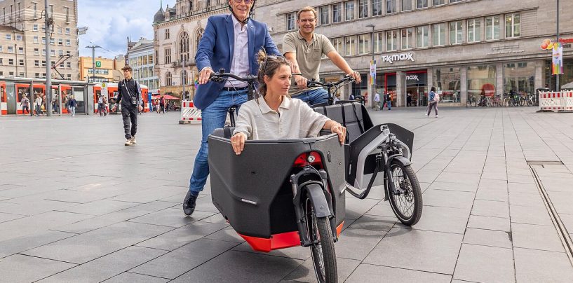 Cargobike-Roadshow auf dem Marktplatz